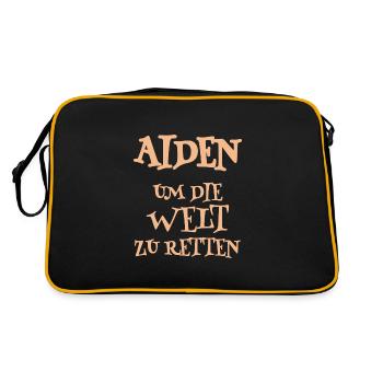 Retter Aiden - Retro Tasche - Schwarz/Gold - Hinten