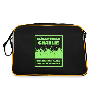 Gift for Charlie - Retro Bag - black/gold - Back