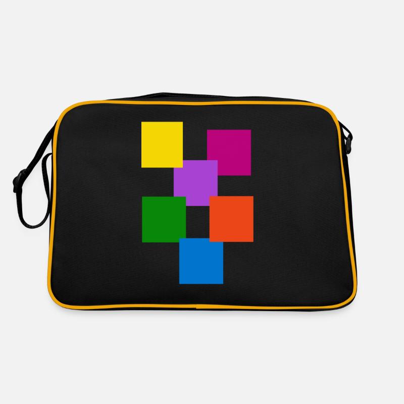 quadratisches Bild16 - Retro Tasche - Schwarz/Gold