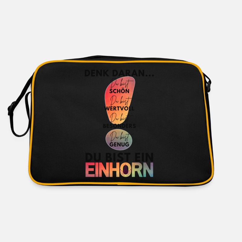 Denk daran - DU bist genug, du bist ein Einhorn! Retro Tasche