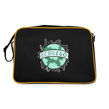 Eco Nicht Ego Ecofriendly und Aktivist Geschenk - Retro Tasche - Schwarz/Gold - Hinten