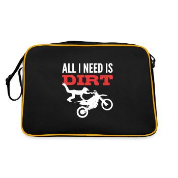 Ich brauche Schmutz Motorradfahrer Geschenk - Retro Tasche - Schwarz/Gold - Hinten
