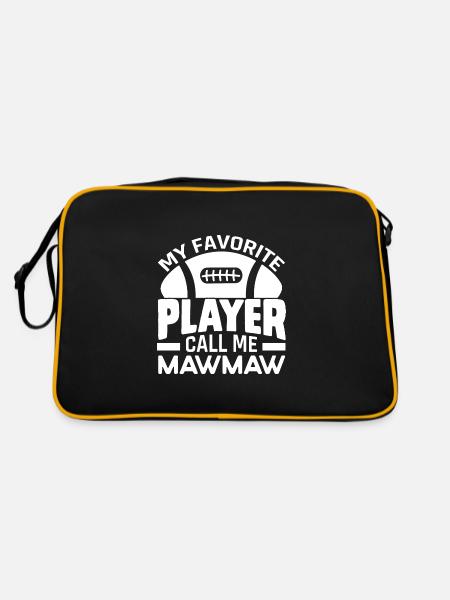 Lustig, meine Lieblingsspieler nennen mich Mawmaw - Retro Tasche - Schwarz/Gold - Hinten