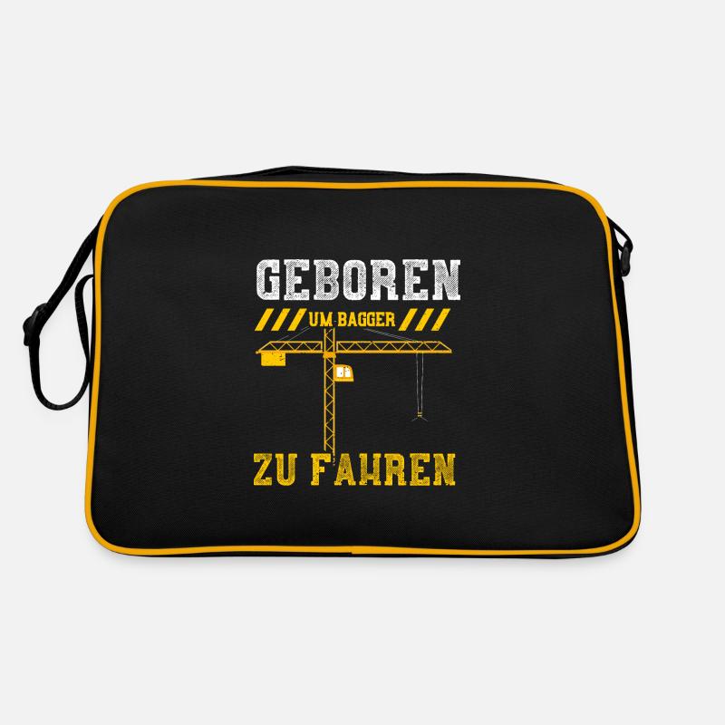 Geboren Um Bagger Zu Fahren Retro Tasche