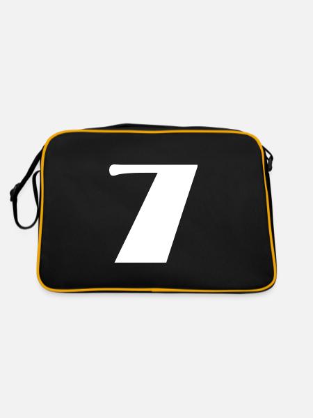 7 YEARS. 7th ANNIVERSARY. BIRTHDAY 7 YEARS. 7 - Retro Bag - black/gold - Back