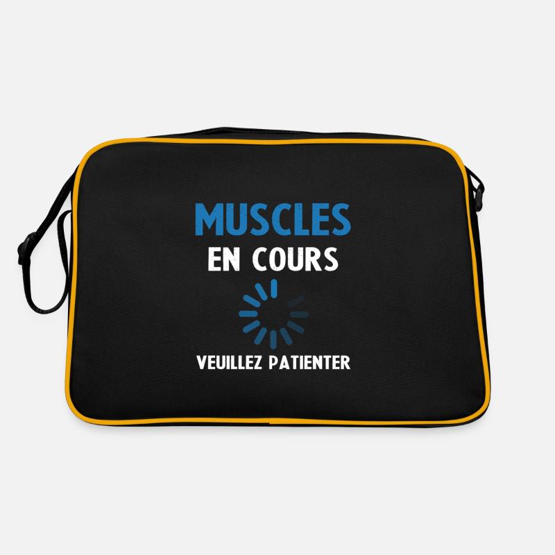 Muskelaufbau: Laufend Bitte warten Retro Tasche