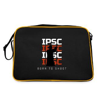 IPSC - Geboren um zu schießen - Retro Tasche - Schwarz/Gold - Hinten