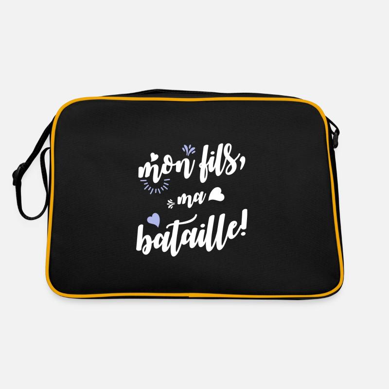 Mon fils, ma bataille! - Sac Retro - noir/or