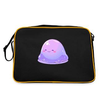 Cute Slime Monster - Cute Cartoon Design - Retro Bag - black/gold - Back