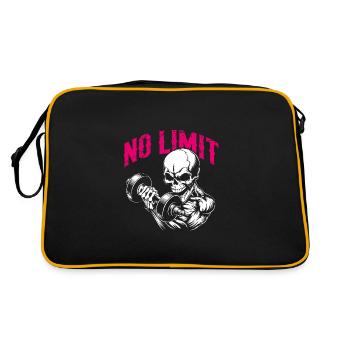 Crâne de musculation No Limit Workout avec haltère - Sac Retro - noir/or - Dos