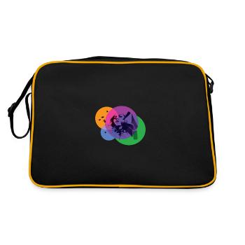 Banksy Stlye - Woman - Retro Tasche - Schwarz/Gold - Hinten