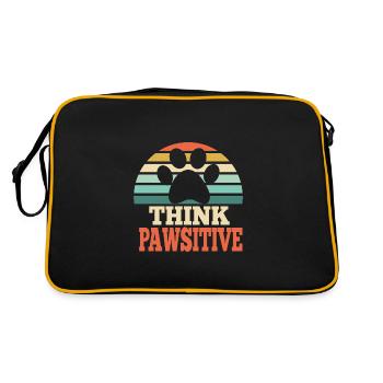Think Pawsitive Pet Lover Gift - Retro Bag - black/gold - Back