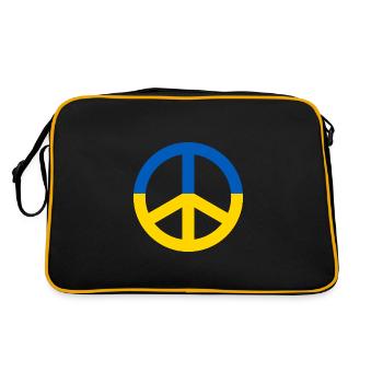 Peace Sign Ukraine - Retro Tasche - Schwarz/Gold - Hinten