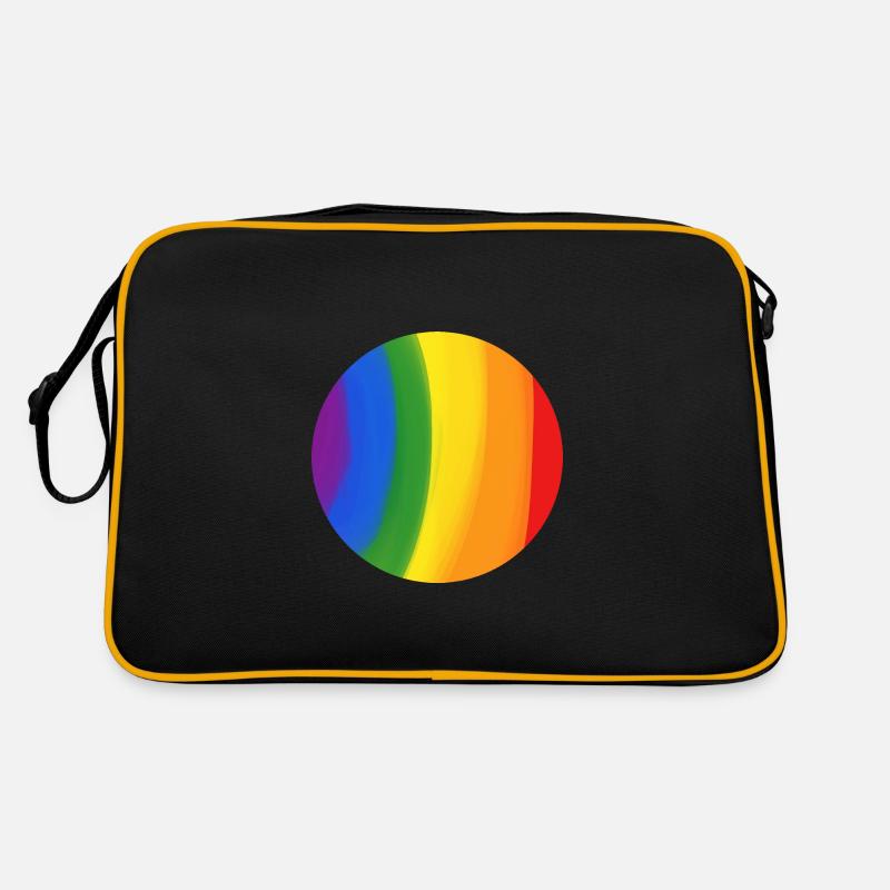 Couleurs de l’arc-en-ciel attrapé dans un cercle Sac Retro