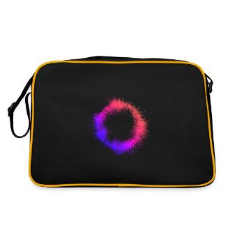 Bunte Licht-Wolle - Retro Tasche - Schwarz/Gold - Hinten