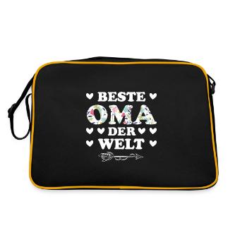 Oma Großmutter Großmütter Geschenk - Retro Tasche - Schwarz/Gold - Hinten