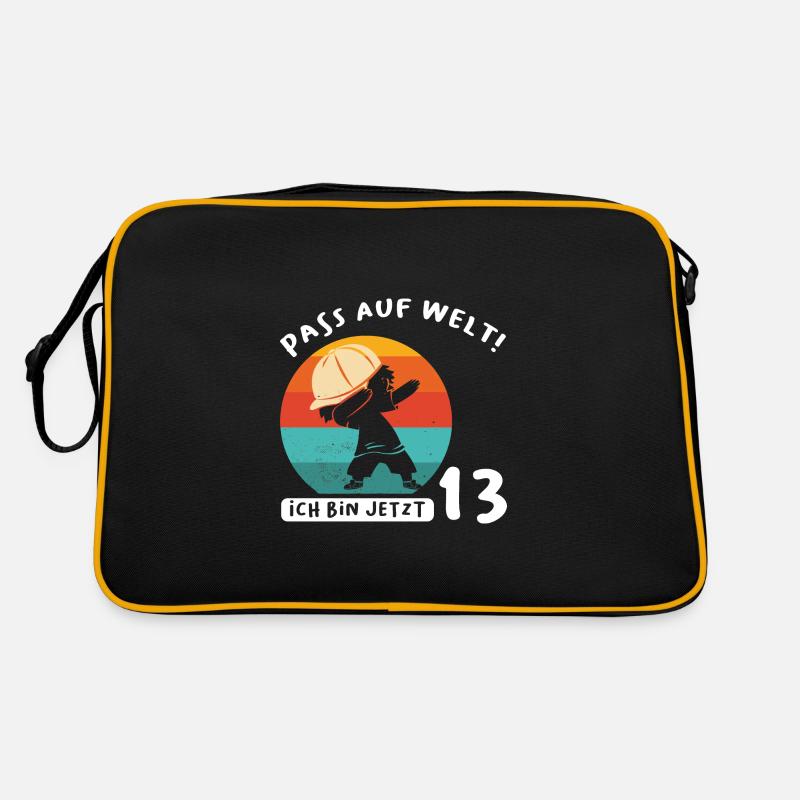 13.Geburtstag Dabbing 13 Jahre alt Geschenk - Retro Tasche - Schwarz/Gold
