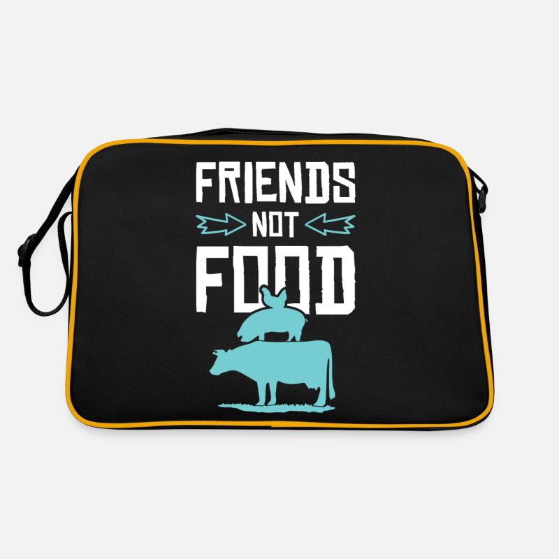 Freunde tierschutz - Retro Tasche - Schwarz/Gold
