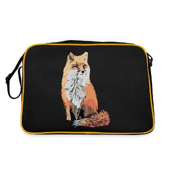 Fox Fox Motif Animal Motif - Retro Bag - black/gold - Back