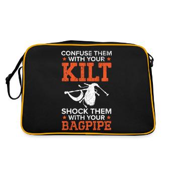 Les confondre avec le kilt Les choquer avec des cornemuses - Sac Retro - noir/or - Dos