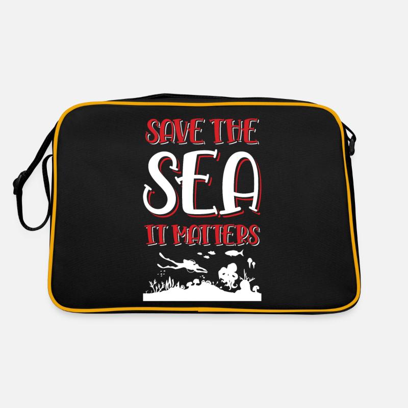 save the ocean spruch Retro Tasche