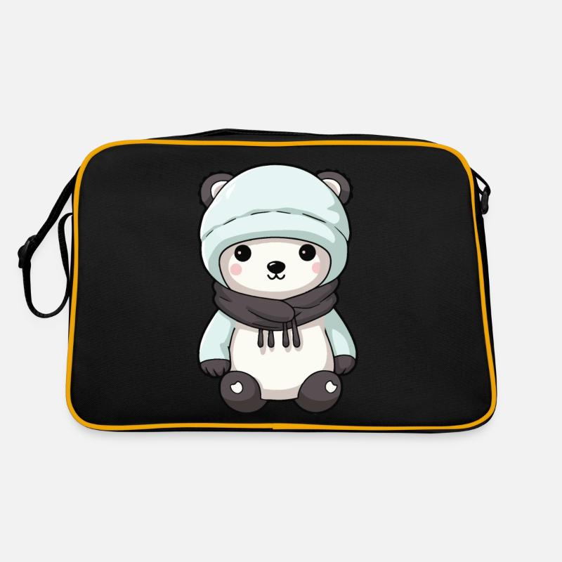 Eisbär Winter Polar Bär Comic Retro Tasche