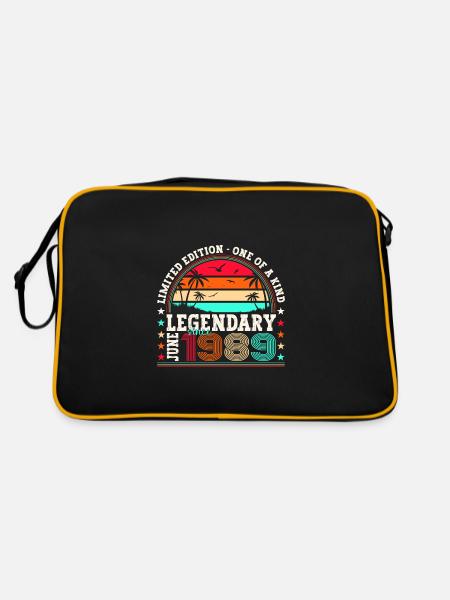 Legend June 1989 33rd Birthday Gift Men - Retro Bag - black/gold - Back