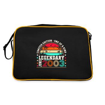 Legende Juni 2003 19. Geburtstag Geschenk Herren - Retro Tasche - Schwarz/Gold - Hinten