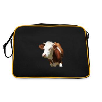 Kuh - Retro Tasche - Schwarz/Gold - Hinten