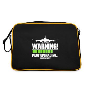 Pilot Pilot Flugzeug Geschenk - Retro Tasche - Schwarz/Gold - Hinten