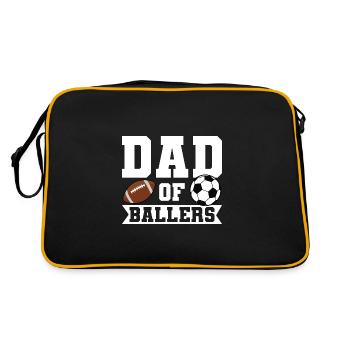 baller fussball baller Geschenk - Retro Tasche - Schwarz/Gold - Hinten