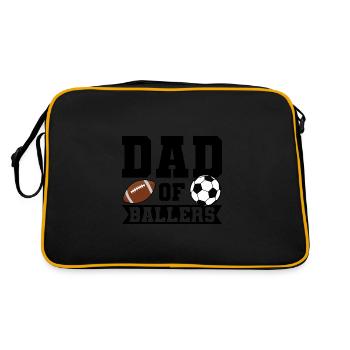 baller fussball baller Geschenk - Retro Tasche - Schwarz/Gold - Hinten
