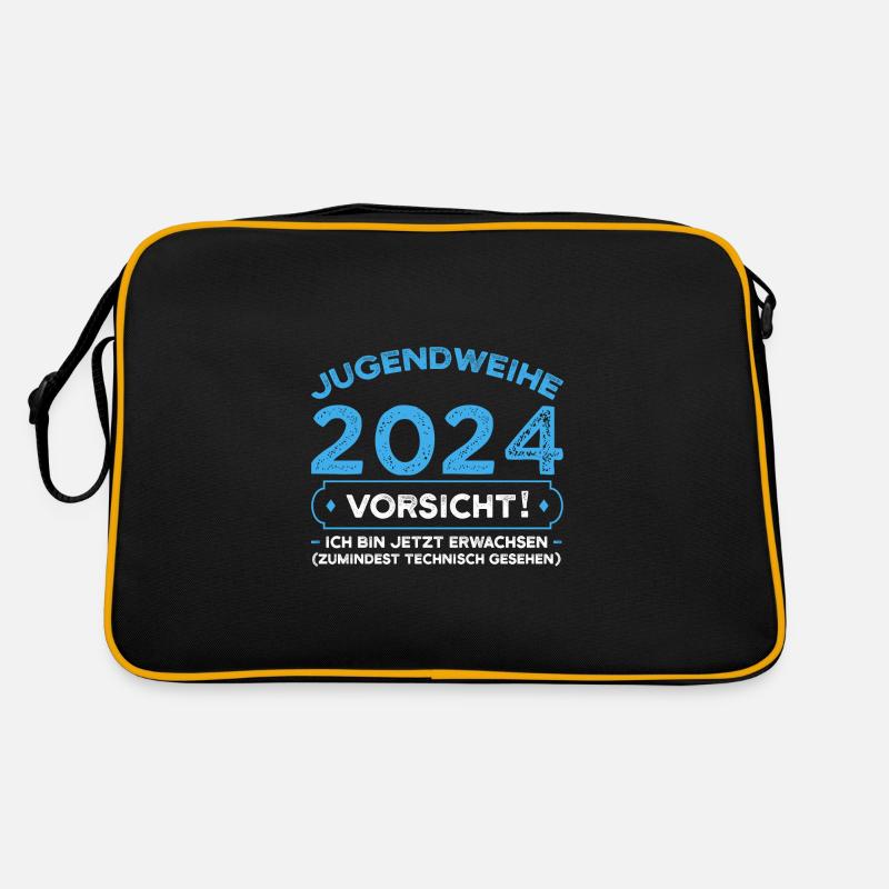 Jugendweihe 2024 Jugend Jugendweihe Feier 2024 Ges - Retro Tasche - Schwarz/Gold