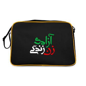 Mahsa Amini Zan Zendegi Azadi - Sac Retro - noir/or - Dos