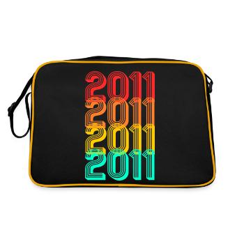 2011 né Né 2011 Cadeau Anniversaire - Sac Retro - noir/or - Dos