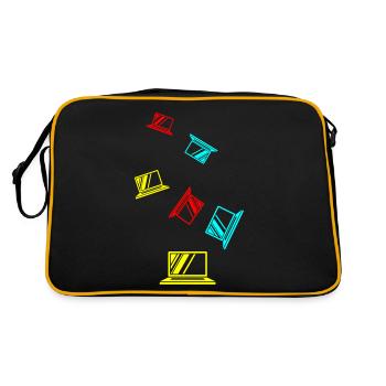 Icône de l’ordinateur portable - Sac Retro - noir/or - Dos
