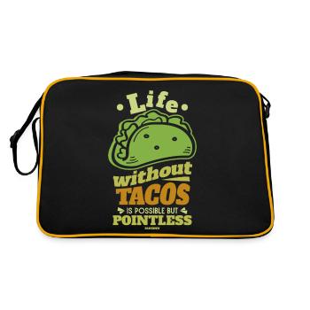 Life Without Tacos Is Possible But Pointless - Retro Bag - black/gold - Back