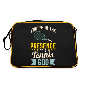 Tennis Joueur de tennis Court de tennis - Sac Retro - noir/or - Dos