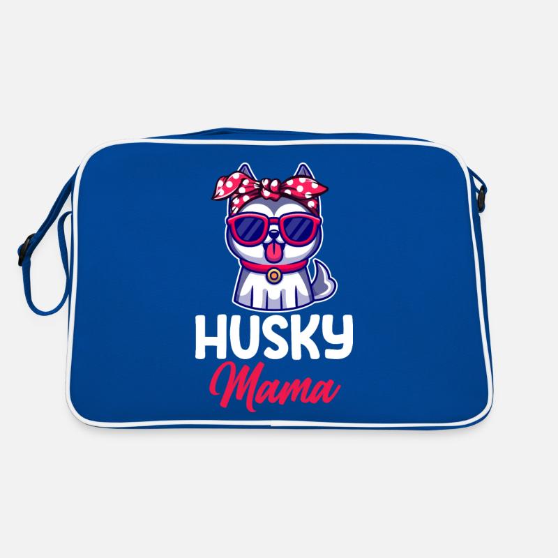 Hund Husky Mama Retro Tasche