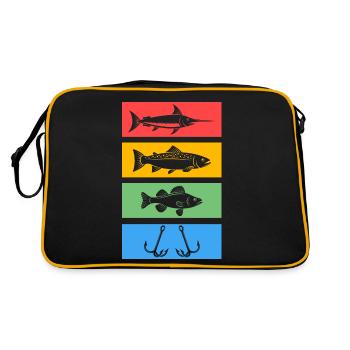 Pêche Retro Pêcheur Pêche Pêche Pêcheur - Sac Retro - noir/or - Dos