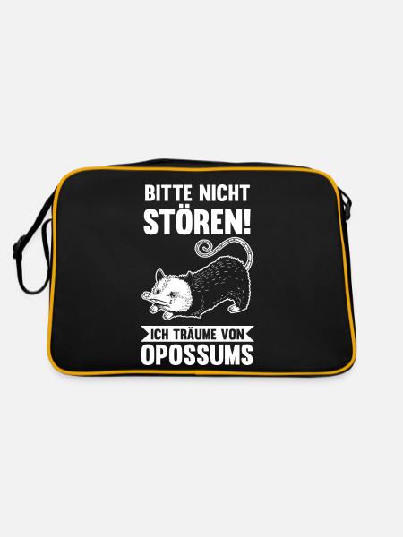 Opossum - Retro Tasche - Schwarz/Gold - Hinten