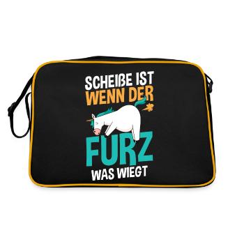 Shit Is When The Fart Weighs What - Retro Bag - black/gold - Back