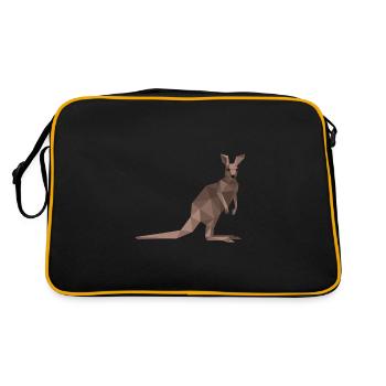 Kangaroo origamy / polygon - Retro Bag - black/gold - Back