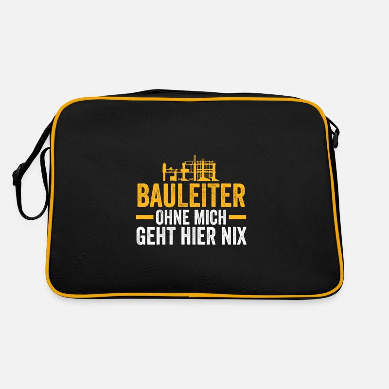 Bauleiter Hausbau Bauleitung Geschenk Retro Tasche