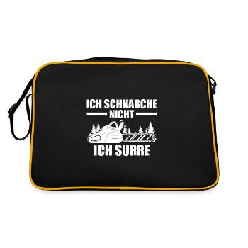 Baumpfleger Forstwirt Baumkletter Geschenk - Retro Tasche - Schwarz/Gold - Hinten