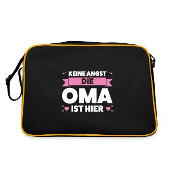 Oma Großmutter Großmütter Geschenk - Retro Tasche - Schwarz/Gold - Hinten