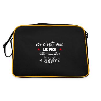 c'est moi le ROI de la clé à griffe - Sac Retro - noir/or - Dos