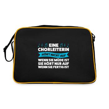 Chorleiterin Beruf Dirigentin Geschenk - Retro Tasche - Schwarz/Gold - Hinten