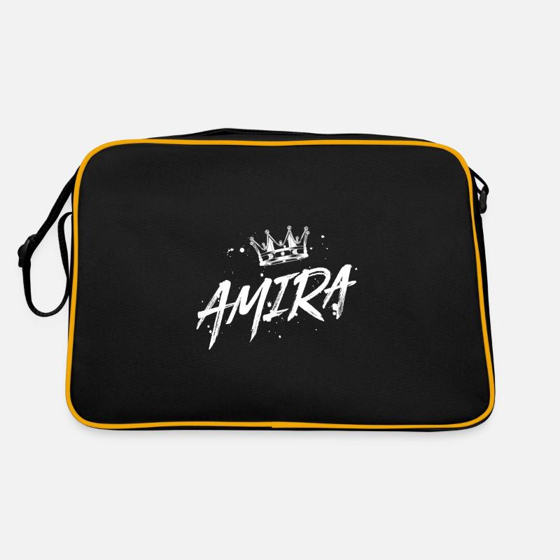 Amira - Retro Tasche - Schwarz/Gold