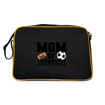 baller fussball baller Geschenk - Retro Tasche - Schwarz/Gold - Hinten